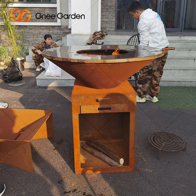 Barbacoa de acero pre resistida Pit Customizable Size del carbón de leña de Corten Firepits
