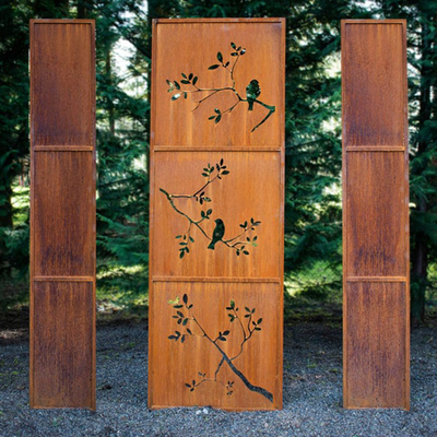 El divisor decorativo de acero al aire libre de las pantallas de Corten artesona pre aherrumbrado