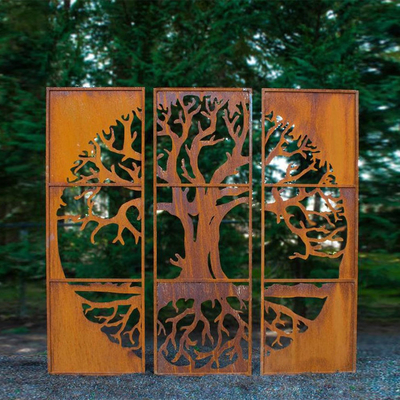 Decoración del patio trasero de la pantalla de la privacidad del acero de Corten de los productos del jardín del metal del OEM