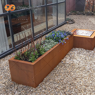 los plantadores vegetales de acero de 1200*500*600m m Corten aherrumbraron las cajas del plantador del metal