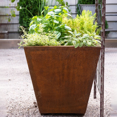 El ODM del OEM aumentó el acero rectangular de Corten de la caja del plantador del metal