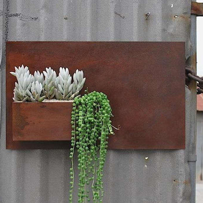 12 caja de acero rectangular del plantador del plantador al aire libre del metal de la vertical del ″ del ″ X 20