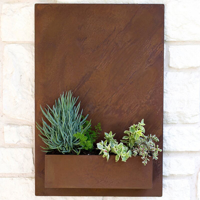 12 caja de acero rectangular del plantador del plantador al aire libre del metal de la vertical del ″ del ″ X 20