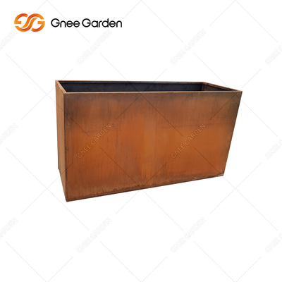 Plantador rectangular de acero de Corten del plantador al aire libre del metal de la longitud 300mm-1000m m