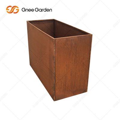 Plantador rectangular de acero de Corten del plantador al aire libre del metal de la longitud 300mm-1000m m