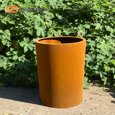 Macetas grandes del metal del diseño de lujo para natural casero de la decoración oxidadas