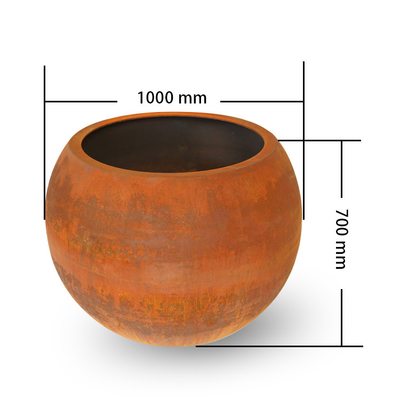 plantador al aire libre formado esfera aumentado 1000m m del metal para el centro comercial