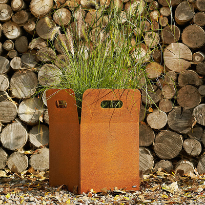 Plantador grande del cubo del metal del hierro libre del moho para el estilo al aire libre de la decoración de Inhance que cultiva un huerto