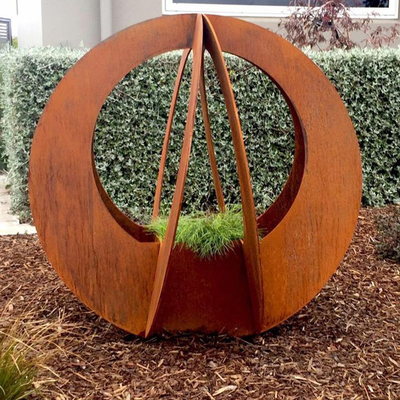 Al aire libre decorativo de los plantadores de acero grandes de Corten del jardín de Gnee