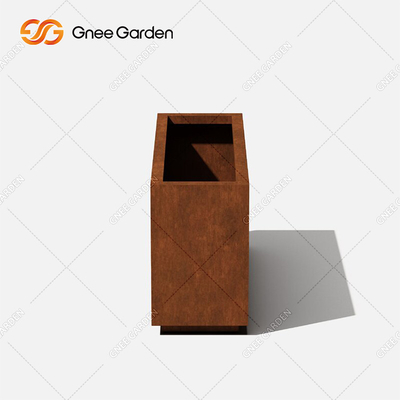 Macetas de acero de metal personalizadas Diseño moderno Caja larga Jardinera de acero Corten