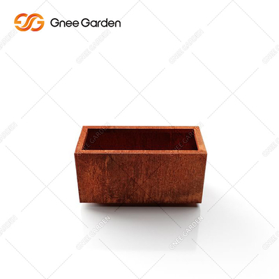 Maceta de acero cúbica del metal del plantador de Corten de la forma cuadrada para el jardín