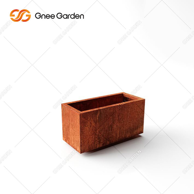 Maceta de acero cúbica del metal del plantador de Corten de la forma cuadrada para el jardín
