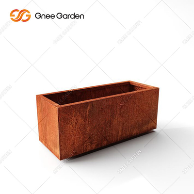 Macetas de acero de metal personalizadas Diseño moderno Caja larga Jardinera de acero Corten