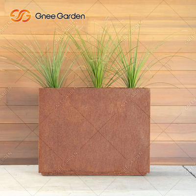 acero rectangular geométrico de Corten de la caja del plantador del metal de los 90*25*25cm