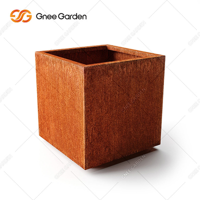 Plantador de acero compuesto de madera sólido de Corten del tenedor de maceta del soporte del metal de la madera