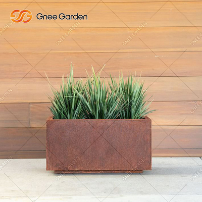 acero rectangular geométrico de Corten de la caja del plantador del metal de los 90*25*25cm