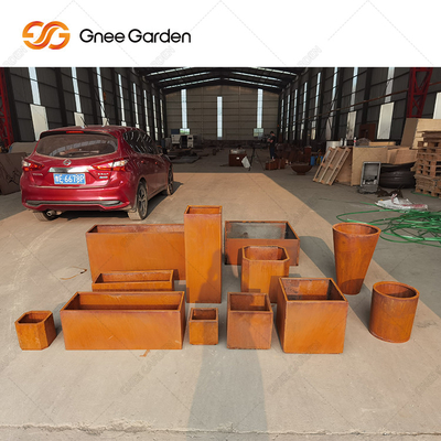 Grueso rectangular de acero de Rusty Nursery Planter 2m m del metal de maceta de Corten