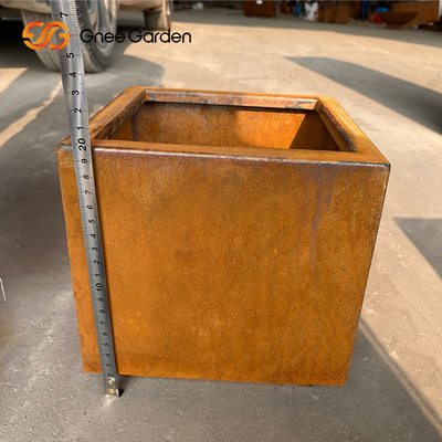 Cuadrado de acero Rusty Planter Boxes Weather Resistant de Corten para la flor