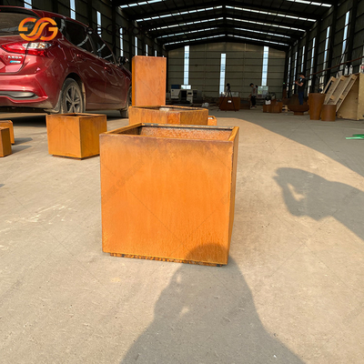 Caja de color al aire libre del moho del metal de Corten de los plantadores de acero del jardín
