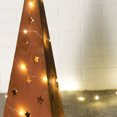 el jardín del metal de la Navidad de 500m m adorna los ornamentos del jardín de Corten con el LED