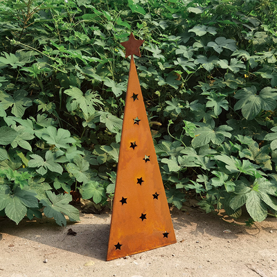 el jardín del metal de la Navidad de 500m m adorna los ornamentos del jardín de Corten con el LED