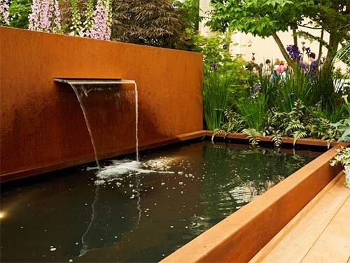 el jardín anti del metal de la corrosión de 1800m m adorna el canal de acero del agua de Corten