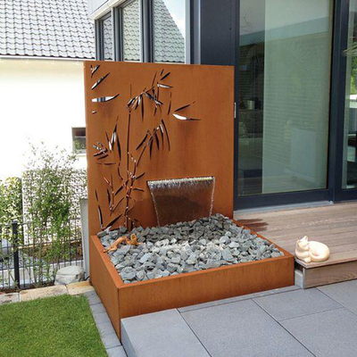 la fuente de agua de acero rústica de 1500x1000x600m m Corten con el laser cortó el panel de la pantalla
