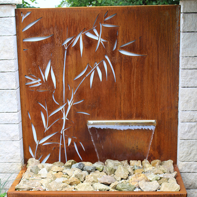 la fuente de agua de acero rústica de 1500x1000x600m m Corten con el laser cortó el panel de la pantalla