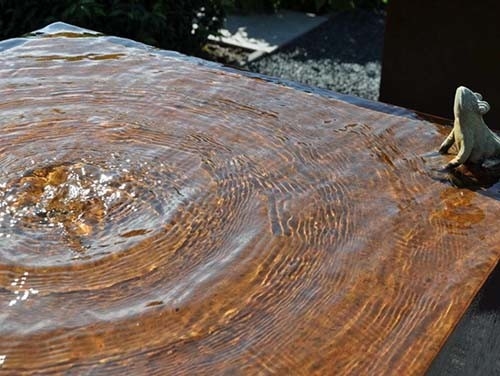 el jardín cuadrado del metal de 1100m m adorna la característica de acero del agua de Corten