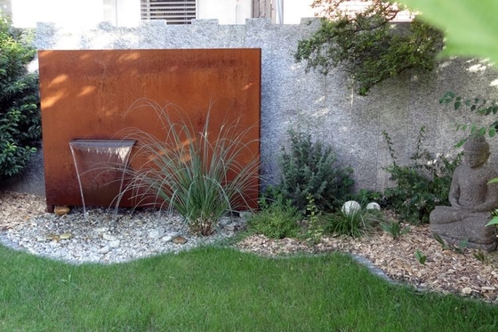 el jardín anti del metal de la corrosión de 1800m m adorna el canal de acero del agua de Corten