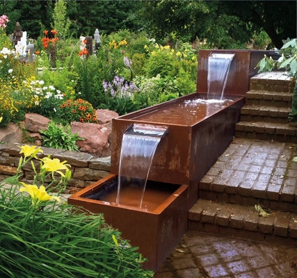 El jardín al aire libre del metal del SGS adorna la característica de acero Rusty Red del agua de la charca de Corten