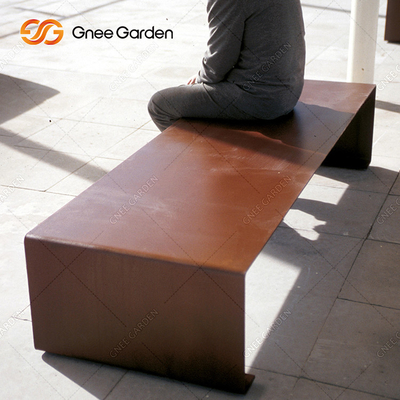 banco de acero de Corten de los muebles al aire libre del metal de 1800mmx510m m para los espacios públicos