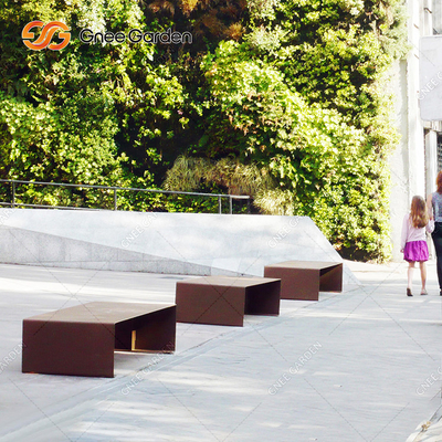banco de acero de Corten de los muebles al aire libre del metal de 1800mmx510m m para los espacios públicos