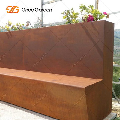 La aduana aherrumbró banco de acero al aire libre del plantador de Corten para el patio trasero