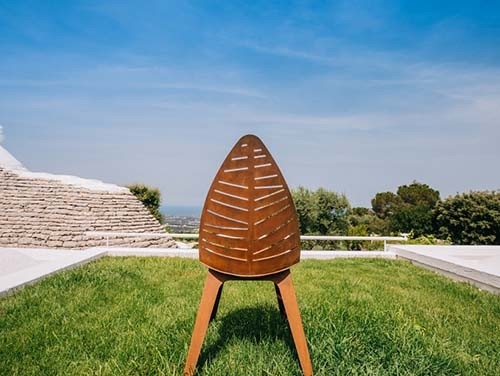 Silla de jardín de acero de los muebles al aire libre del metal de H97*L52.5*D60 cm con la parte posterior foliforme