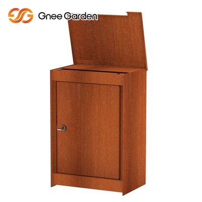 Buzón de acero modificado para requisitos particulares del metal de Corten de la vertical al aire libre de acero de los muebles