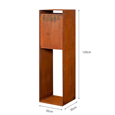 Resistiendo a la vertical de acero de acero de la caja del descenso del paquete del metal de Corten decorativa