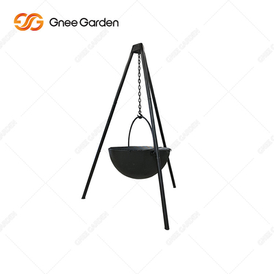Tazón de fuego para barbacoa de acero corten con anillo de parrilla para acampar al aire libre