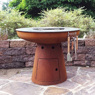 El cocinar al aire libre de acero de Corten asa a la parrilla el fuego de acero Pit For Barbecue del 100cm Corten