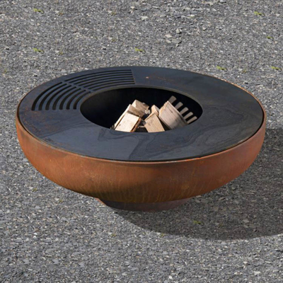 El cocinar al aire libre de acero de Corten del servicio del OEM asa a la parrilla la quema de madera