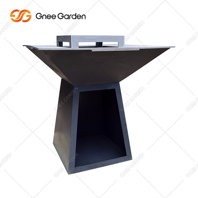 Bbq Rusty Corten Steel Fire Pits con Log Store BBQ Parrilla de gas Parrilla de barbacoa al aire libre