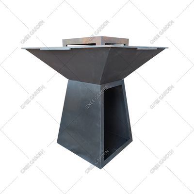 Bbq Rusty Corten Steel Fire Pits con Log Store BBQ Parrilla de gas Parrilla de barbacoa al aire libre