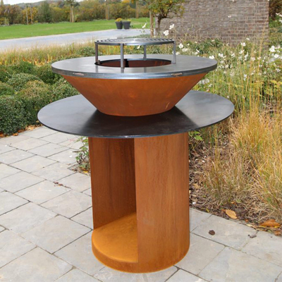 Jardín al aire libre Barbacoa Cocina Parrilla Corten Barbacoa de acero Quema de leña