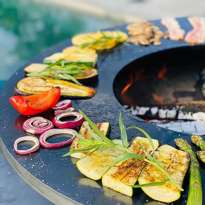 Parrilla de carbón para barbacoa al aire libre de acero corten para jardín de metal pre oxidada