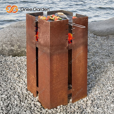 Cocina al aire libre Corten Metal Barbacoa Grill Heavy Duty
