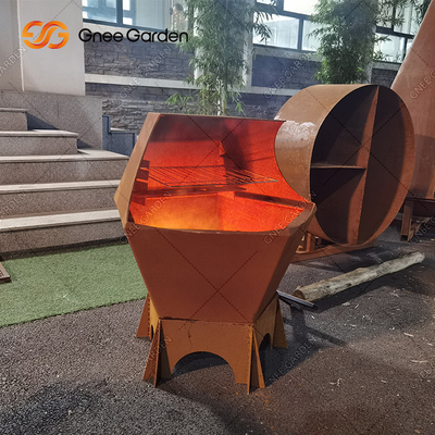 Parrillas de carbón para cocinar al aire libre de acero corten para barbacoa