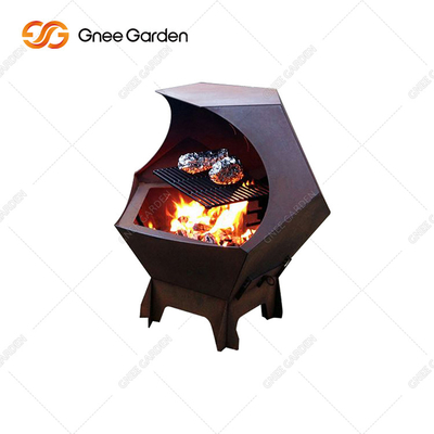 Operación simple Corten Iron BBQ Carbón de leña que cocina la parrilla para el partido al aire libre