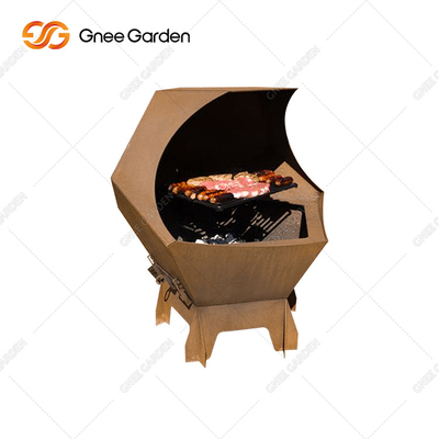 Operación simple Corten Iron BBQ Carbón de leña que cocina la parrilla para el partido al aire libre