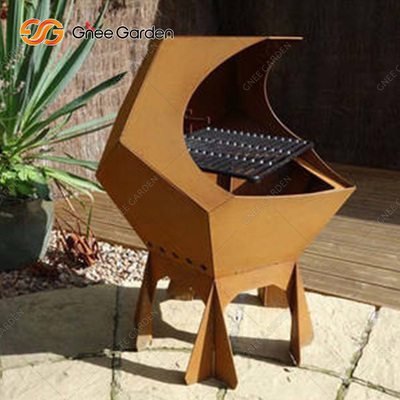 Operación simple Corten Iron BBQ Carbón de leña que cocina la parrilla para el partido al aire libre