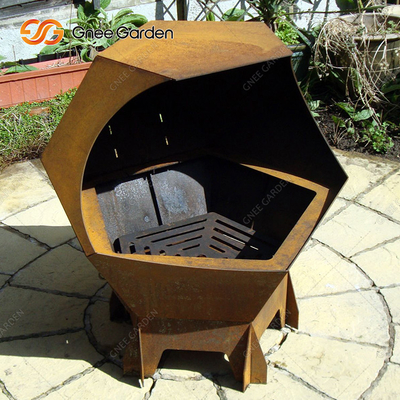 Operación simple Corten Iron BBQ Carbón de leña que cocina la parrilla para el partido al aire libre